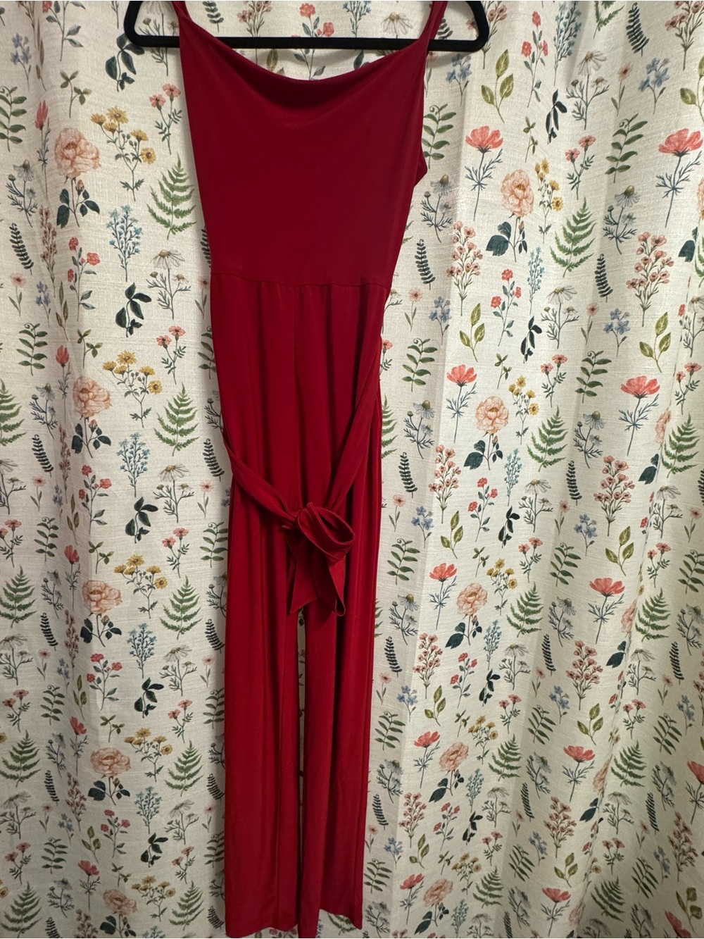 le chateau Red Jumpsuit with Tie-Waist
